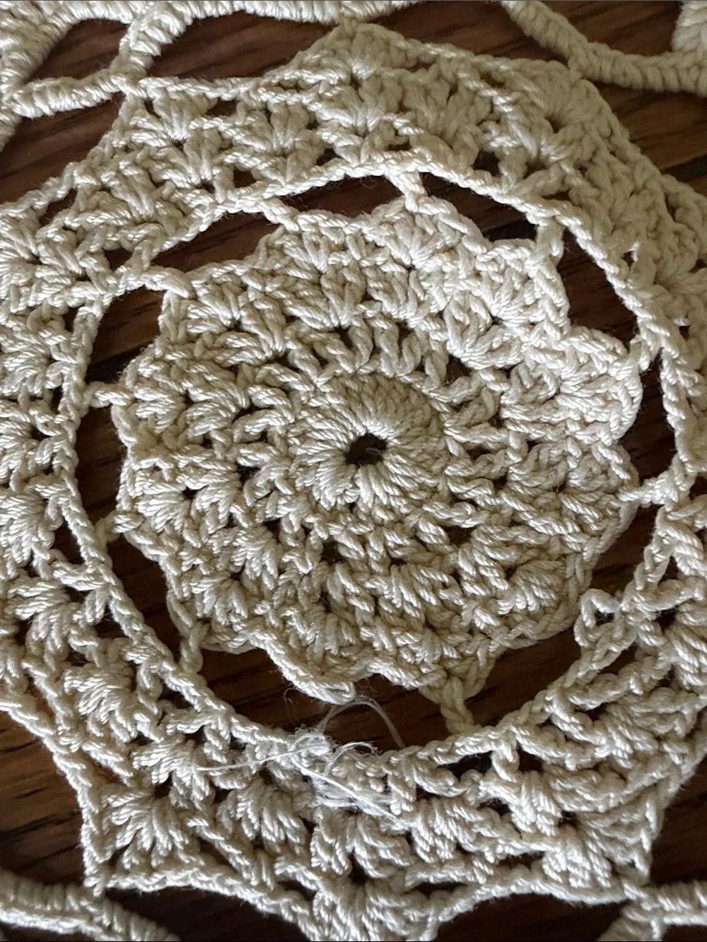 Handmade Crochet Doily Table Accent - Cream